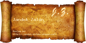Jandek Zalán névjegykártya