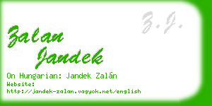 zalan jandek business card